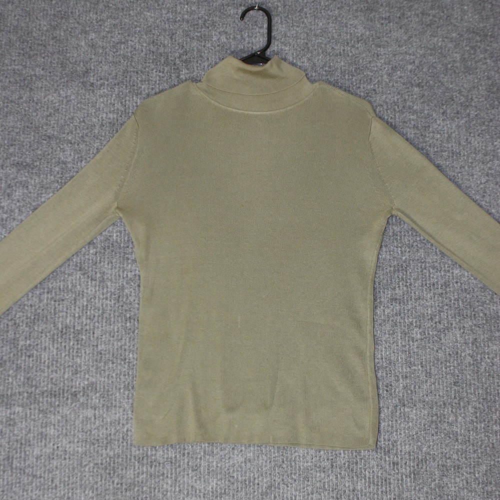 Peruvian Connection Turtleneck Sweater Womens‎ S Green Pima Cotton Ribbed Knit